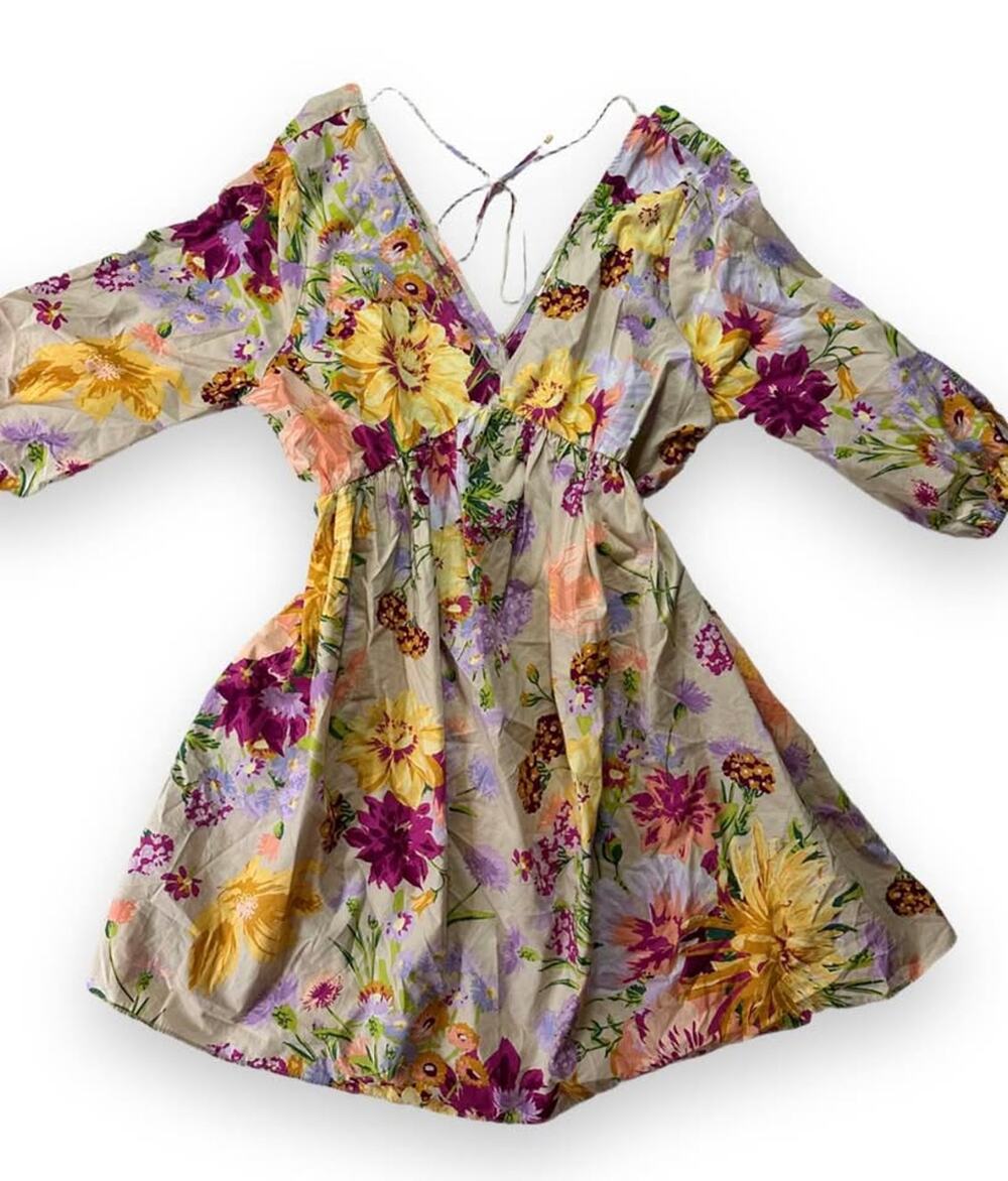 Women’s H&M Floral V-Neck Mini Dress Size Medium
